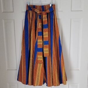 Laddi womens Multicolored Maxi A-Line Skirt with Tie Front see descripti…